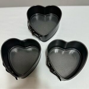 Set Of 3pcs Nonstick Cake Mold Whit Lock Heart Pan for Baking - Nonstick  Cake